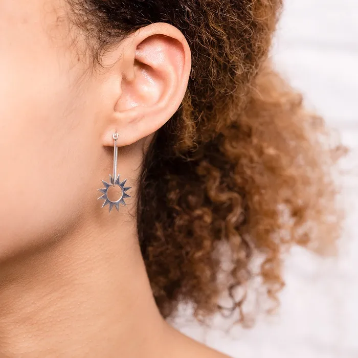 Earrings EMBLM Latch and Spur Silver Earrings