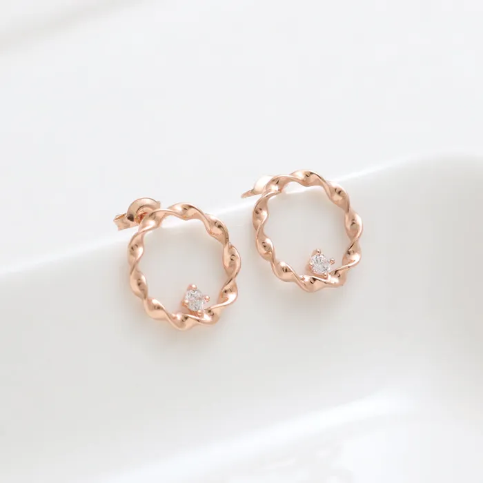 Earrings from J Shop CZ Twisted Open Circle Earrings
