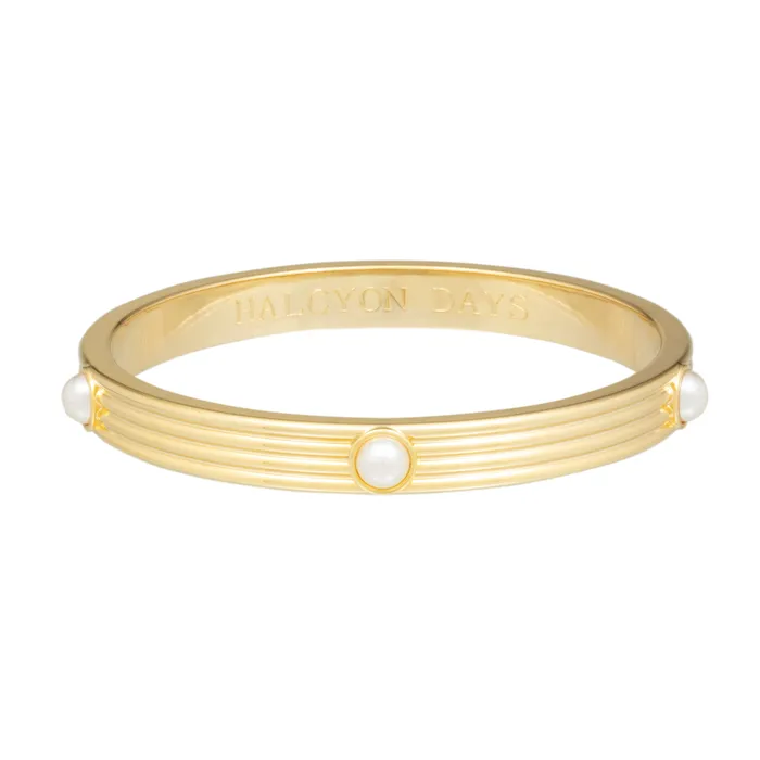 Earrings Halcyon Days Ribbed Cabochon Pearl Bangle Halcyon Days