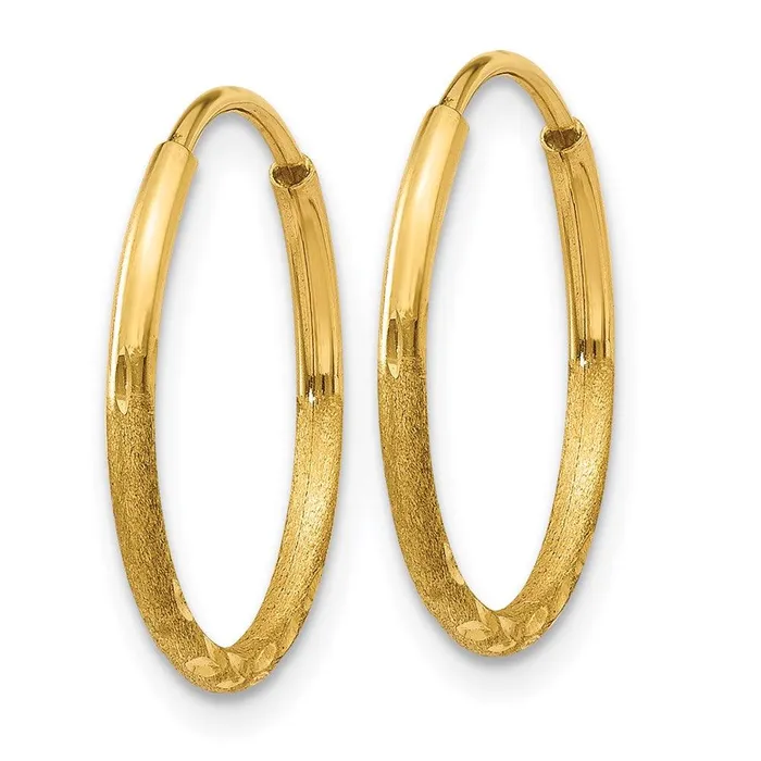 Earrings Jewelry 14k 125mm Diamondcut Endless Hoop Earring Earrings Jewelry 14k 125mm Diamondcut Endless Hoop Earring