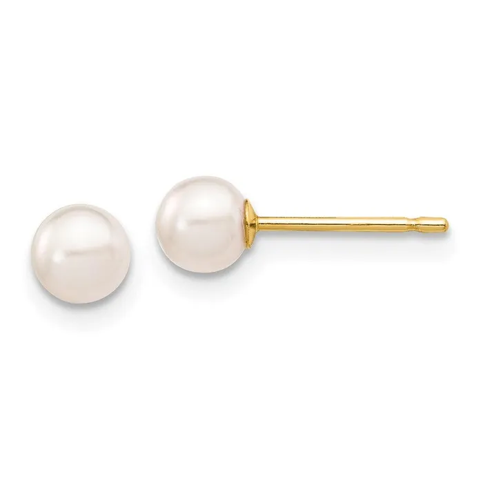 Earrings Jewelry 14k 45mm Round White Saltwater Akoya Cultured Pearl Stud Post Earrings Earrings Jewelry 14k 45mm Round White Saltwater Akoya Cultured Pearl Stud Post Earrings