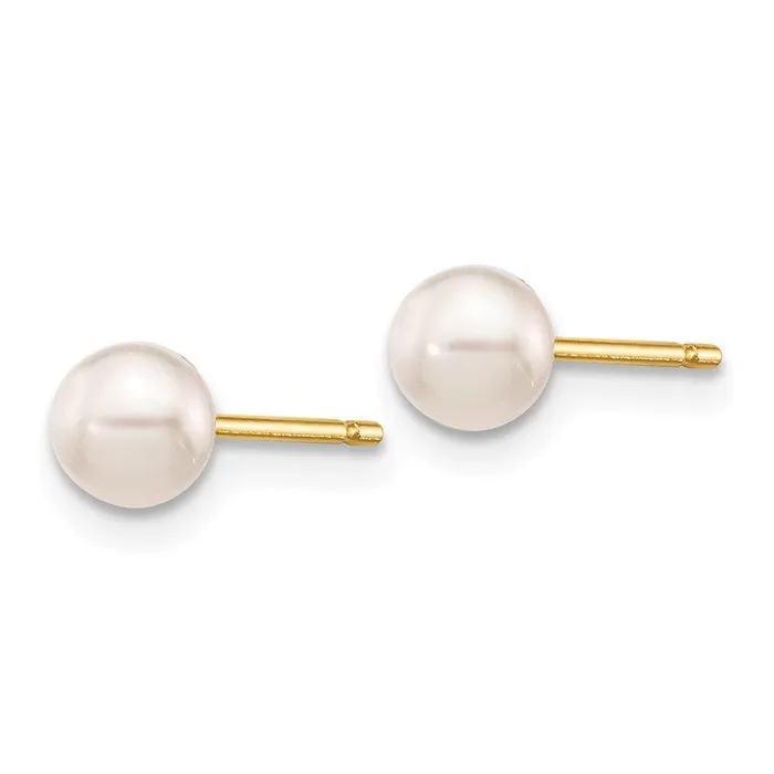 Earrings Jewelry 14k 45mm Round White Saltwater Akoya Cultured Pearl Stud Post Earrings Earrings Jewelry 14k 45mm Round White Saltwater Akoya Cultured Pearl Stud Post Earrings