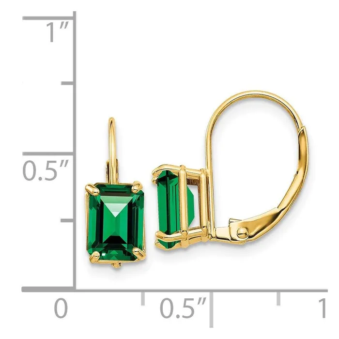 Earrings Jewelry 14k 7x5mm Emerald Cut Mount St Helens Leverback Earrings Earrings Jewelry 14k 7x5mm Emerald Cut Mount St Helens Leverback Earrings