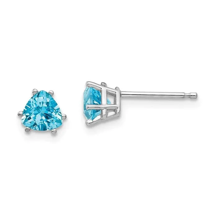 Earrings Jewelry 14k White Gold 5mm Trillion Earring Mountings No Stones Included No Backs Earrings Jewelry 14k White Gold 5mm Trillion Earring Mountings No Stones Included No Backs