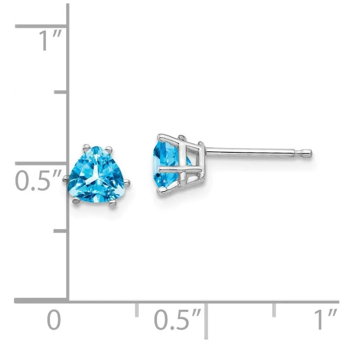 Earrings Jewelry 14k White Gold 5mm Trillion Earring Mountings No Stones Included No Backs Earrings Jewelry 14k White Gold 5mm Trillion Earring Mountings No Stones Included No Backs