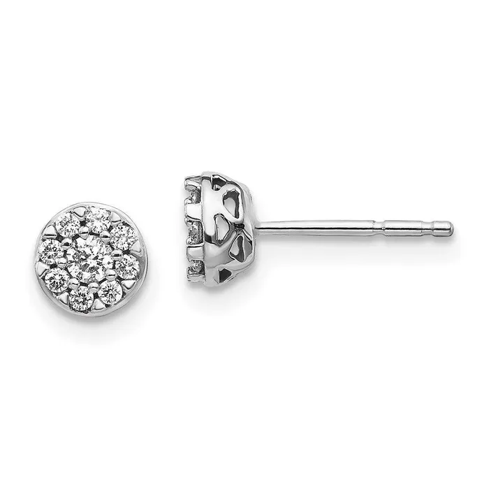 Earrings Jewelry 14k White Gold Diamond Cluster Earrings
