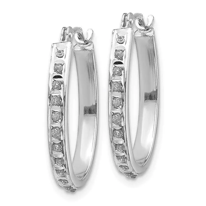 Earrings Jewelry 14k White Gold Diamond Fascination Oval Hinged Hoop Earrings Earrings Jewelry 14k White Gold Diamond Fascination Oval Hinged Hoop Earrings