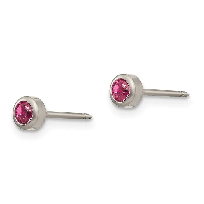 Earrings Jewelry Inverness Titanium 4mm Rose Crystal Bezel Earrings Earrings Jewelry Inverness Titanium 4mm Rose Crystal Bezel Earrings