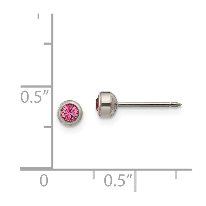 Earrings Jewelry Inverness Titanium 4mm Rose Crystal Bezel Earrings Earrings Jewelry Inverness Titanium 4mm Rose Crystal Bezel Earrings