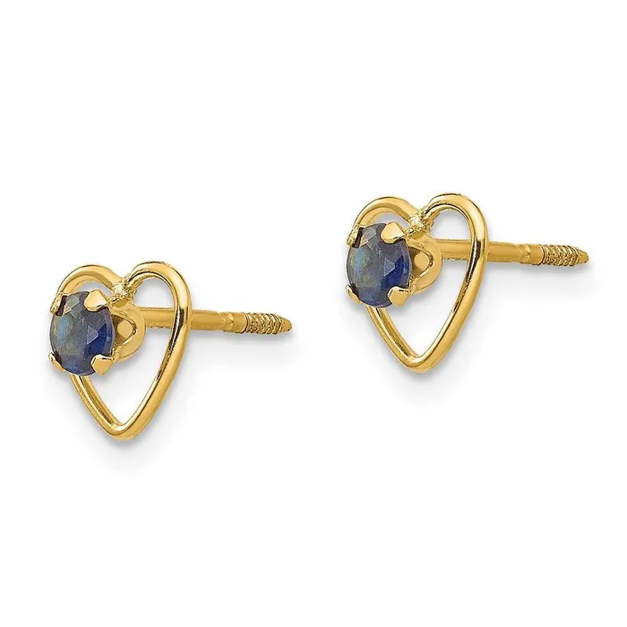 Earrings Jewelry Madi K Kids 14k 3mm Sapphire Birthstone Heart Earrings Earrings Jewelry Madi K Kids 14k 3mm Sapphire Birthstone Heart Earrings