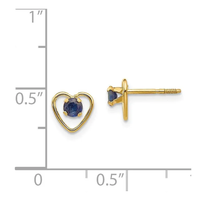 Earrings Jewelry Madi K Kids 14k 3mm Sapphire Birthstone Heart Earrings Earrings Jewelry Madi K Kids 14k 3mm Sapphire Birthstone Heart Earrings