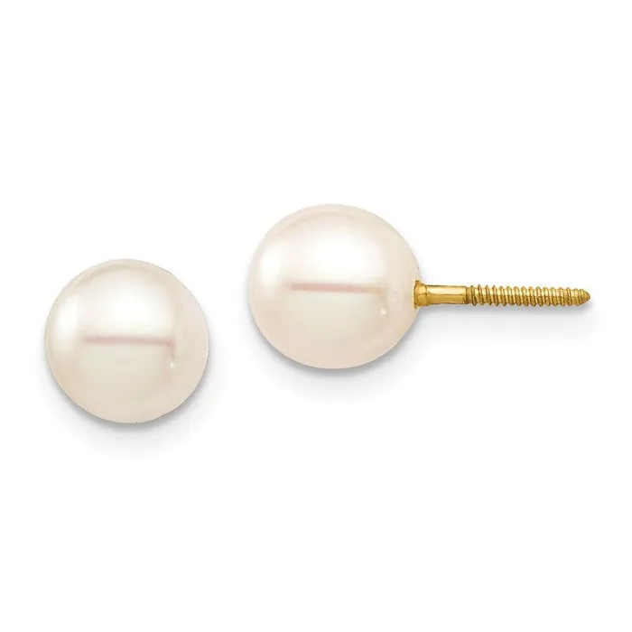 Earrings Jewelry Madi K Kids 14K 67 White Round Freshwater Cultured Pearl Stud Post Screwback Ea Earrings Jewelry Madi K Kids 14K 67 White Round Freshwater Cultured Pearl Stud Post Screwback Ea