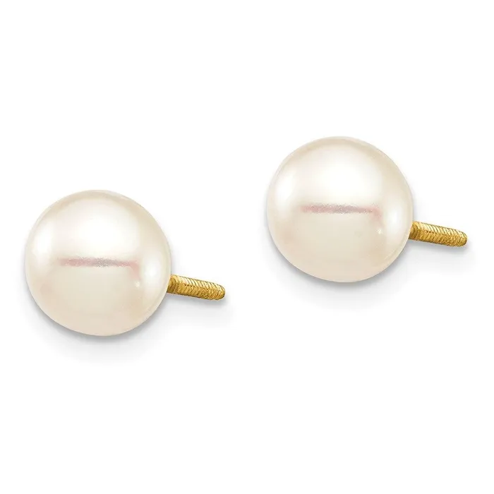 Earrings Jewelry Madi K Kids 14K 67 White Round Freshwater Cultured Pearl Stud Post Screwback Ea Earrings Jewelry Madi K Kids 14K 67 White Round Freshwater Cultured Pearl Stud Post Screwback Ea
