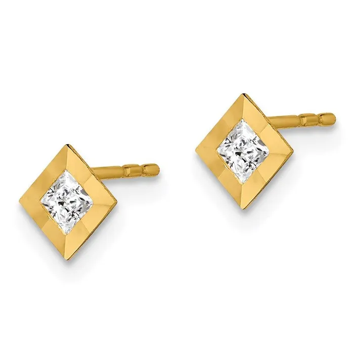 Earrings Jewelry Madi K Kids 14k CZ Square Post Earrings Earrings Jewelry Madi K Kids 14k CZ Square Post Earrings