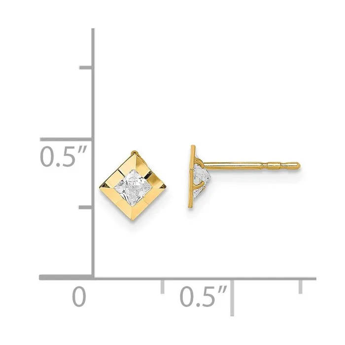 Earrings Jewelry Madi K Kids 14k CZ Square Post Earrings Earrings Jewelry Madi K Kids 14k CZ Square Post Earrings