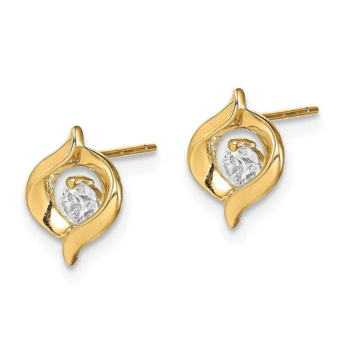 Earrings Jewelry Madi K Kids 14k CZ Twist Post Earrings Earrings Jewelry Madi K Kids 14k CZ Twist Post Earrings