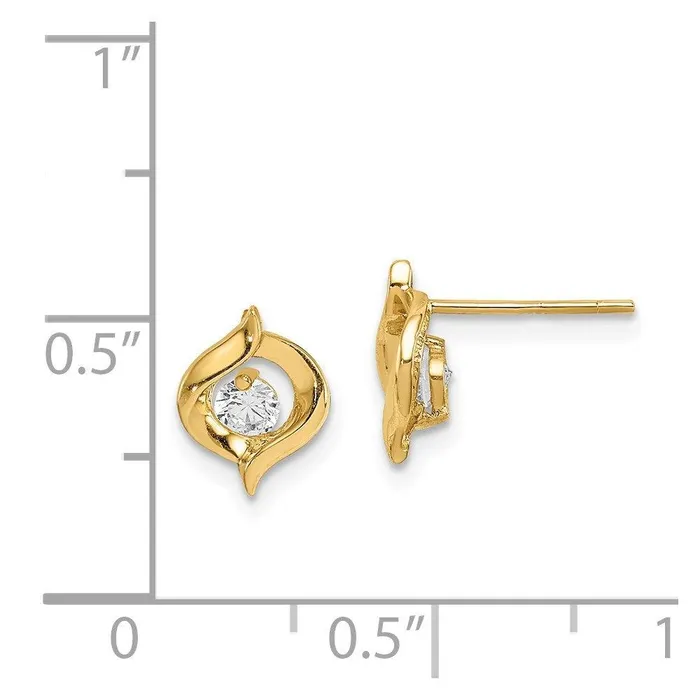 Earrings Jewelry Madi K Kids 14k CZ Twist Post Earrings Earrings Jewelry Madi K Kids 14k CZ Twist Post Earrings