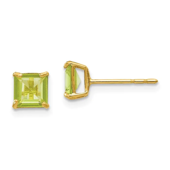 Earrings Jewelry Madi K Kids 14k Peridot 5mm Square Post Earrings