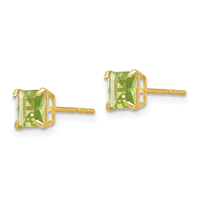 Earrings Jewelry Madi K Kids 14k Peridot 5mm Square Post Earrings Earrings Jewelry Madi K Kids 14k Peridot 5mm Square Post Earrings