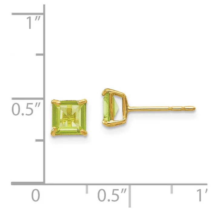 Earrings Jewelry Madi K Kids 14k Peridot 5mm Square Post Earrings Earrings Jewelry Madi K Kids 14k Peridot 5mm Square Post Earrings