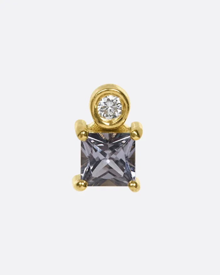 Earrings NEW YORK ADORNED Spinel Square Dot Threadless Earring