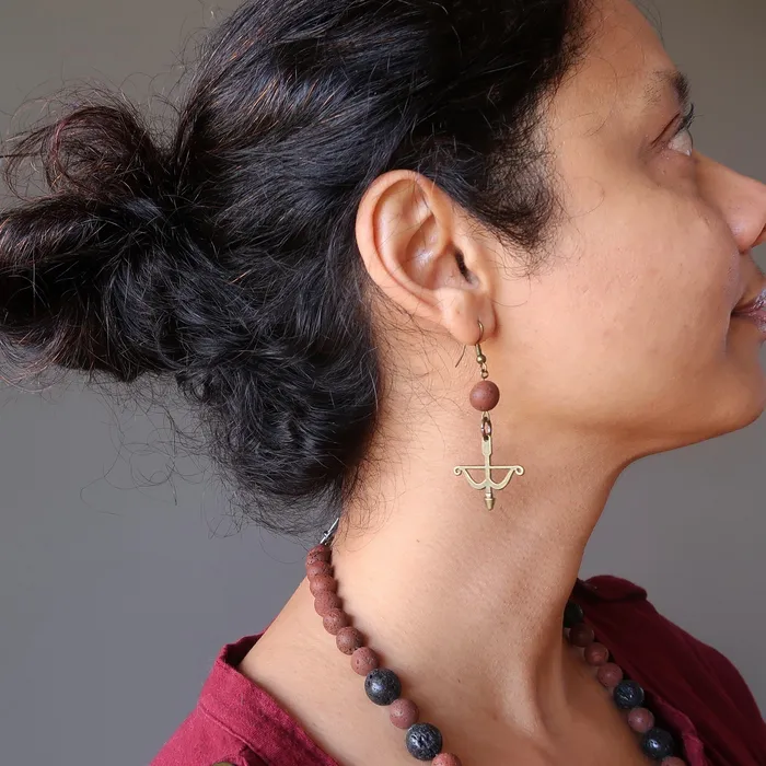 Earrings Satin Crystals Lava Earrings Red Archery Bow Hit My Goal Stones