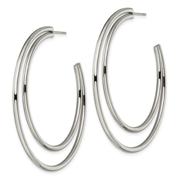 Earrings Stainless Steel Polished Post Hoop Earrings Chisel Earrings Stainless Steel Polished Post Hoop Earrings Chisel