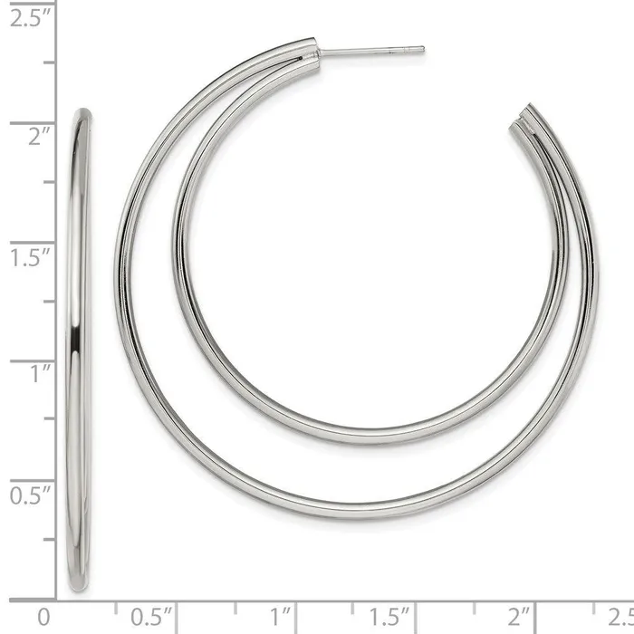 Earrings Stainless Steel Polished Post Hoop Earrings Chisel Earrings Stainless Steel Polished Post Hoop Earrings Chisel