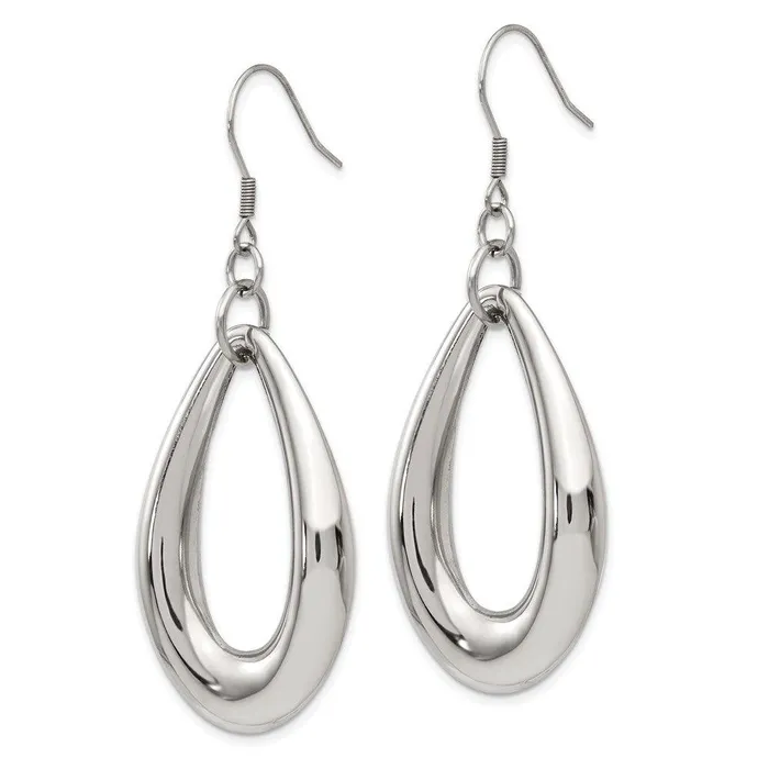 Earrings Stainless Steel Polished Teardrop Dangle Earrings Chisel Earrings Stainless Steel Polished Teardrop Dangle Earrings Chisel
