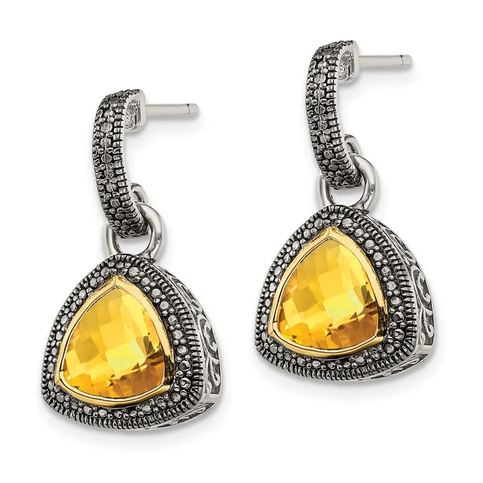 Earrings Sterling Silver w 14K Accent Citrine Dangle Earrings Jewelry Earrings Sterling Silver w 14K Accent Citrine Dangle Earrings Jewelry