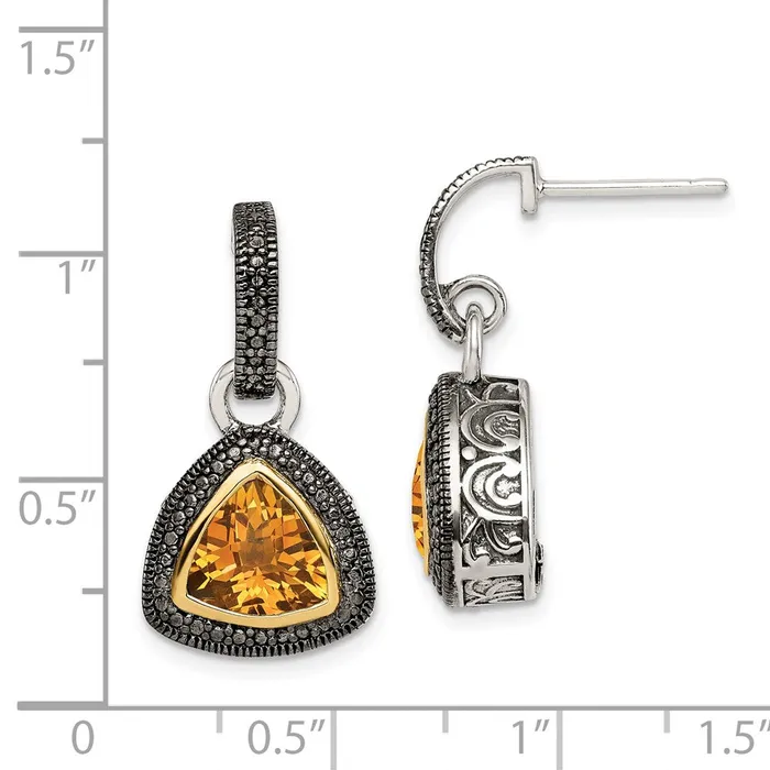 Earrings Sterling Silver w 14K Accent Citrine Dangle Earrings Jewelry Earrings Sterling Silver w 14K Accent Citrine Dangle Earrings Jewelry
