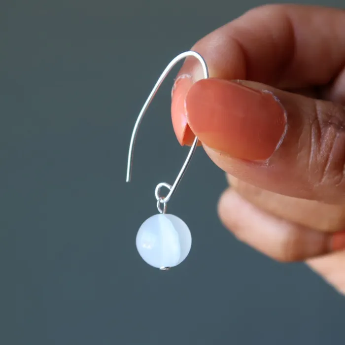 Earrings White Calcite Earrings Clear Mind Healing Crystals Satin Crystals