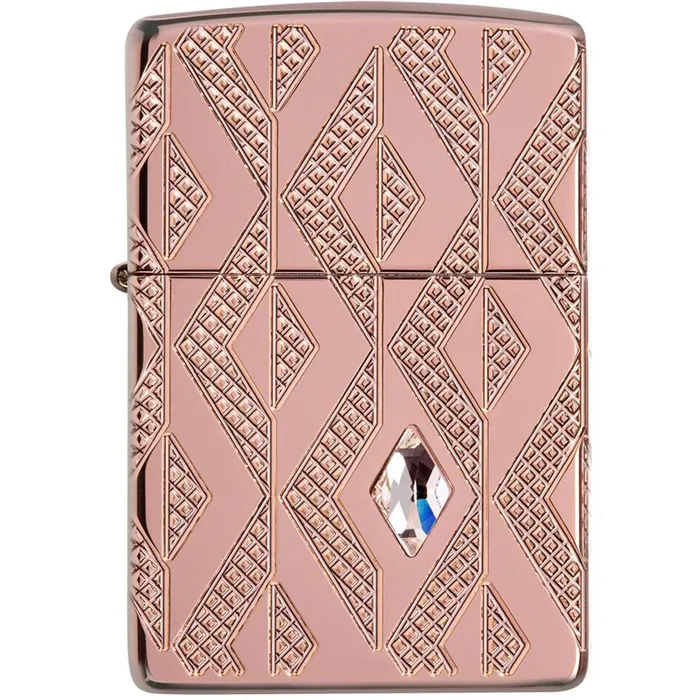 Earrings Zippo Zippo Windproof Lighter Armor Geometric Diamond Pattern Design Rose Gold 49702