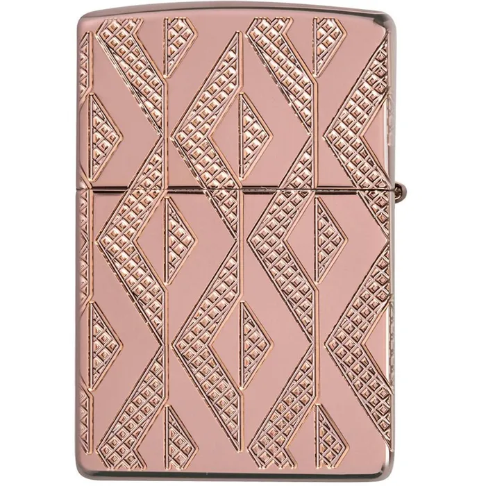 Earrings Zippo Zippo Windproof Lighter Armor Geometric Diamond Pattern Design Rose Gold 49702