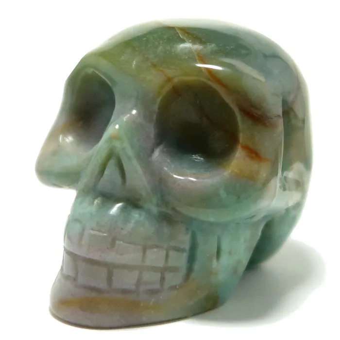 Fancy Jasper Skull Mister Uppity Crystal Figurine Satin Crystals Rings