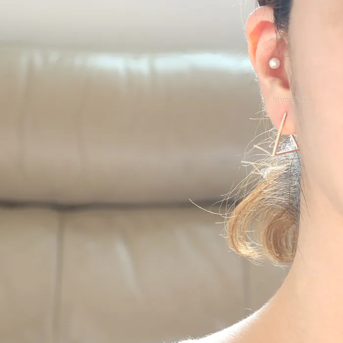 from J Shop Earrings Triangle Hoop Earrings