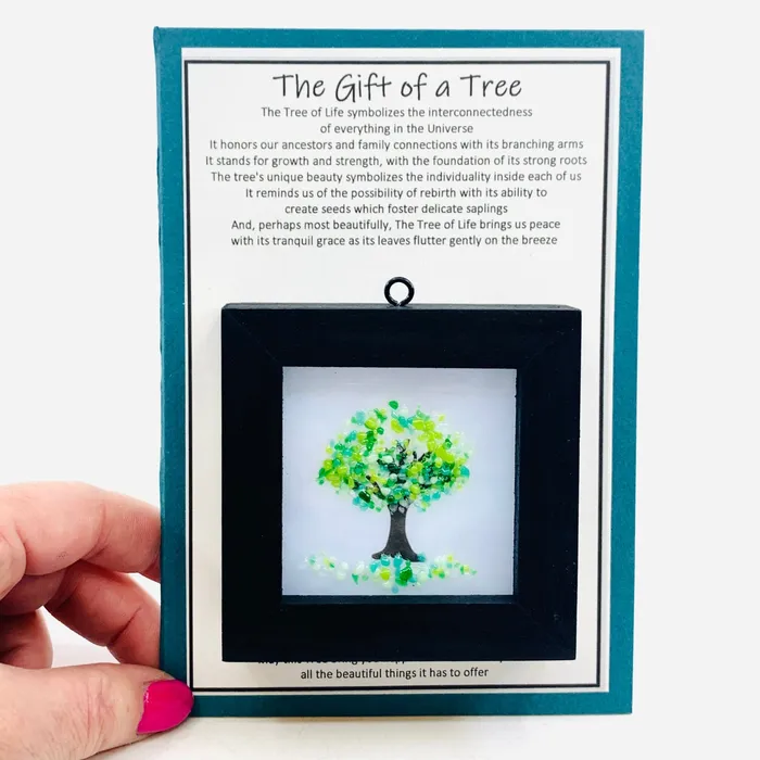 Fused Glass Tree of Life Shadow Box 163 Glimmer Glass Gifts Necklaces