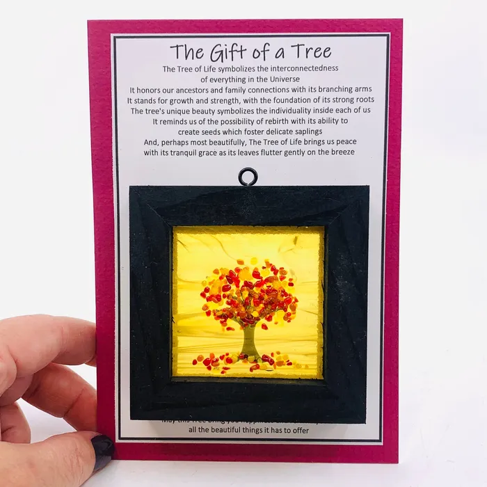Glimmer Glass Gifts Necklaces Fused Glass Tree of Life Shadow Box 216