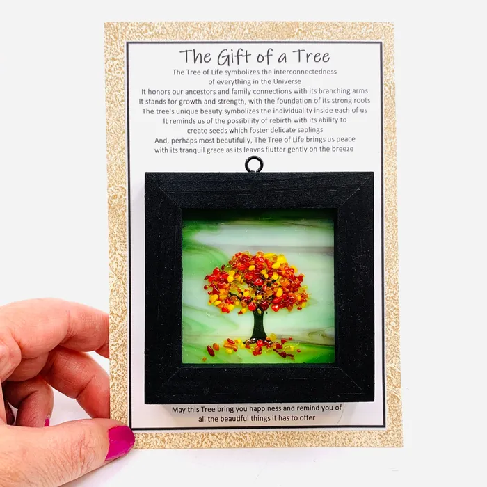 Glimmer Glass Gifts Necklaces Fused Glass Tree of Life Shadow Box 6