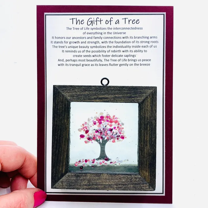 Glimmer Glass Gifts Necklaces Fused Glass Tree of Life Shadow Box 65