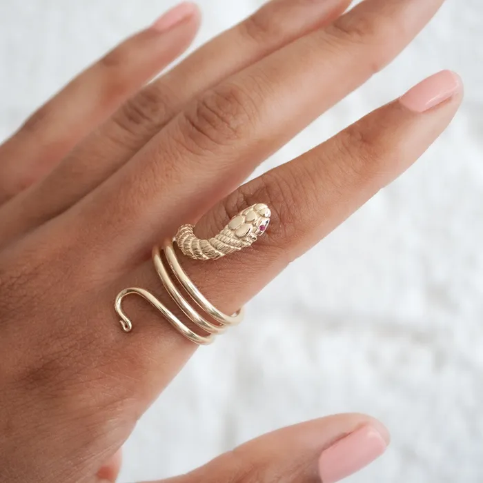 Gold Cleopatra Snake Ring Katrina LaPenne Rings