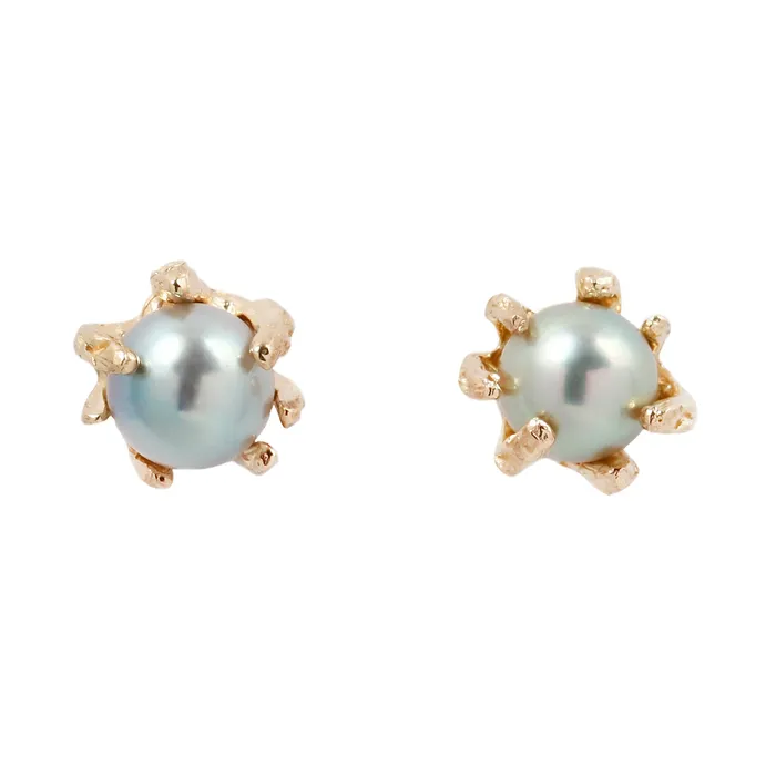 Gold Stingray Akoya Pearl Studs Lauren Wolf Jewelry Earrings
