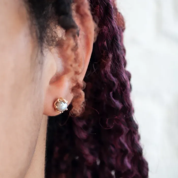 Gold Stingray Akoya Pearl Studs Lauren Wolf Jewelry Earrings