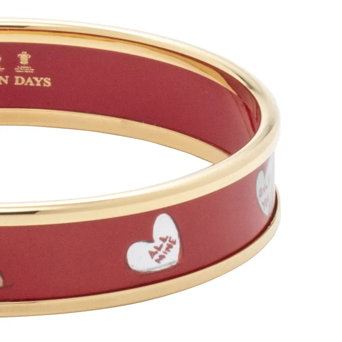 Halcyon Days Love Hearts on Red Gold Bangle Halcyon Days Earrings