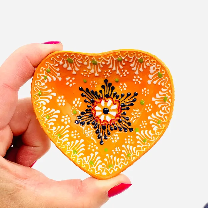 Heart Design Handmade Turkish Bowl 26 Natto USA Necklaces