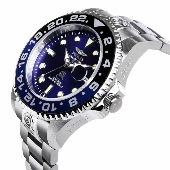 Invicta Bracelets Invicta 21865 Mens Grand Diver Blue Dial Stainless Steel Bracelet Automatic Dive Watch Invicta Bracelets Invicta 21865 Mens Grand Diver Blue Dial Stainless Steel Bracelet Automatic Dive Watch