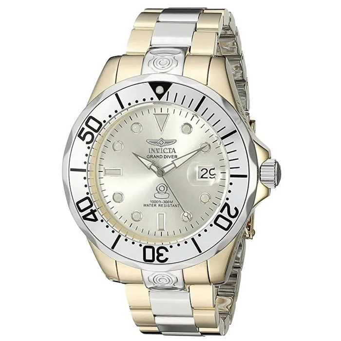 Invicta Bracelets Invicta Mens Automatic Watch Grand Diver Gold Tone Dial Two Tone Bracelet 16038 Invicta Bracelets Invicta Mens Automatic Watch Grand Diver Gold Tone Dial Two Tone Bracelet 16038