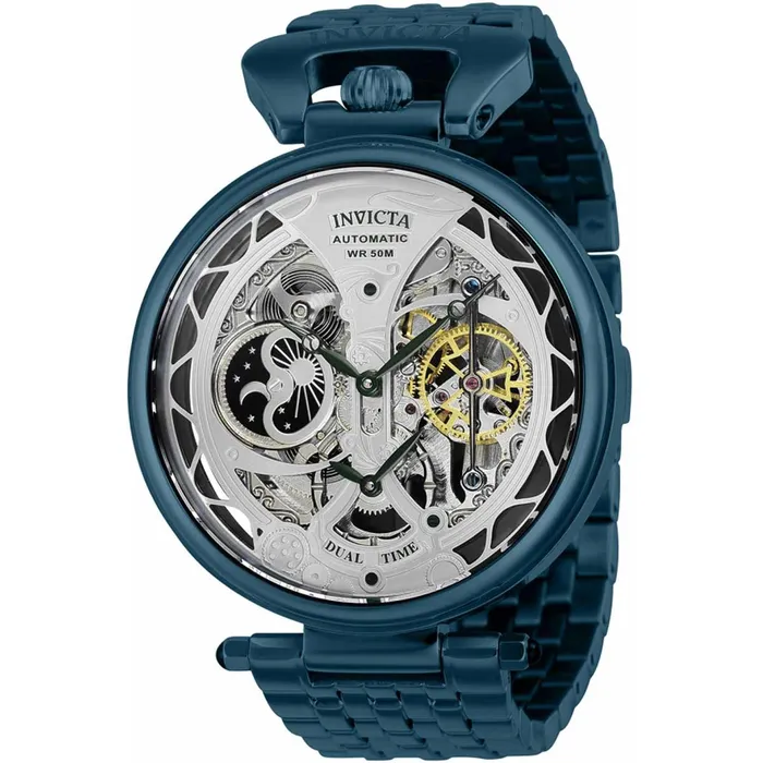 Invicta Bracelets Invicta Mens Automatic Watch Objet D Art Dual Time Blue Steel Bracelet 38384 Invicta Bracelets Invicta Mens Automatic Watch Objet D Art Dual Time Blue Steel Bracelet 38384