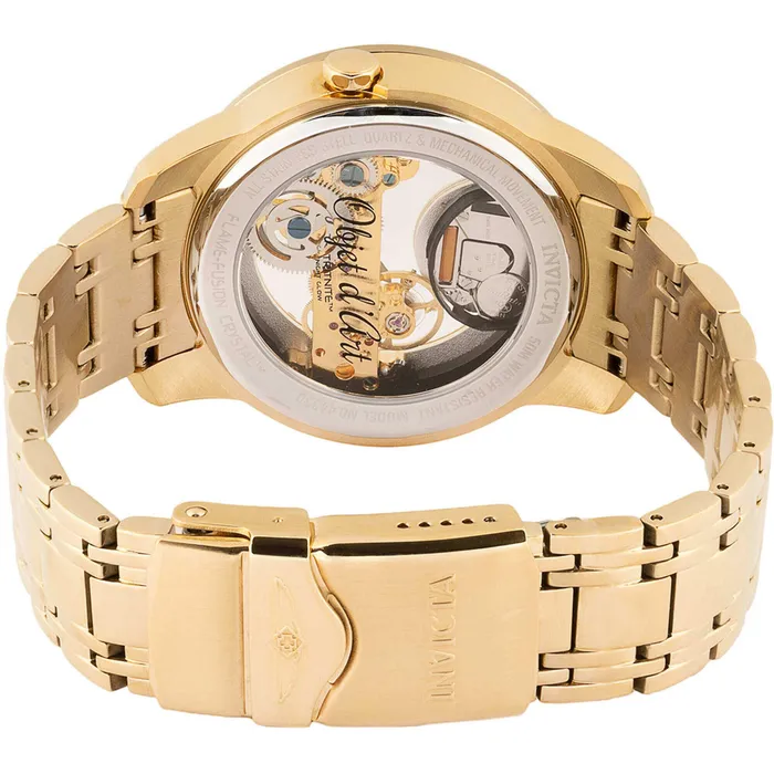 Invicta Bracelets Invicta Mens Watch Objet D Art Skeleton Dial Yellow Gold Steel Bracelet 44330 Invicta Bracelets Invicta Mens Watch Objet D Art Skeleton Dial Yellow Gold Steel Bracelet 44330