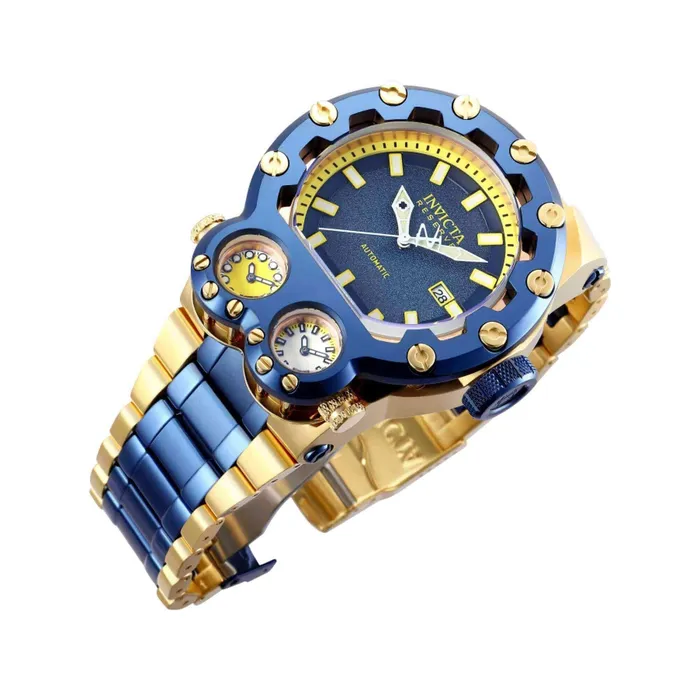 Invicta Bracelets Invicta Mens Watch Reserve Magnum Tria Dark Blue and Yellow Dial Bracelet 37557 Invicta Bracelets Invicta Mens Watch Reserve Magnum Tria Dark Blue and Yellow Dial Bracelet 37557
